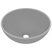 lavabo de bano moderno  lavabo de lujo redondo ceramica gris claro mate 325x14 cm