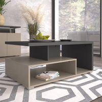 mesa de centro paneles laminados topo y antracita