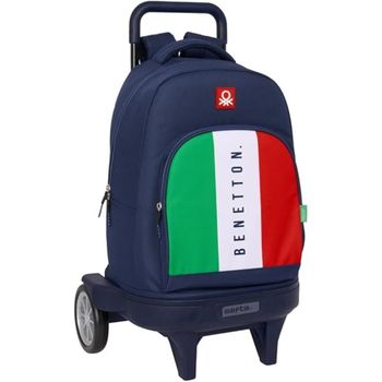 Benetton Mochila Mochila Trolley Con Ruedas Compact Extraible Benetton Flag para niño