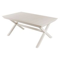 mesa para jardin extensible aluminio color blanco envejecido 170-240x100x75