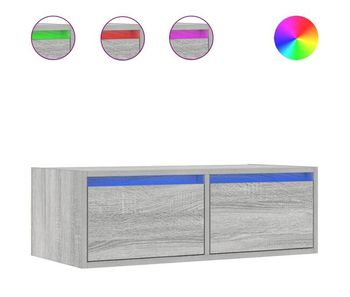 Mueble de tv con luces led sonoma gris 75x35,5x25 cm