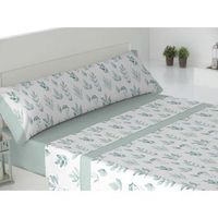juego de sabanas cuatro piezas invierno franela pinz cama de 180 cm verde