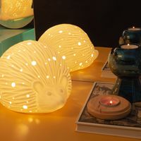 3d ceramic hedgehog lamp