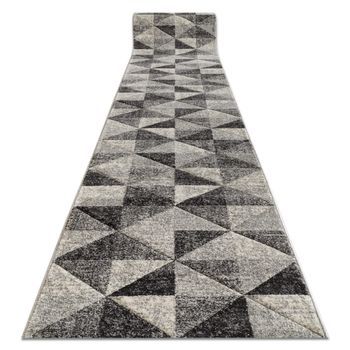 Alfombra De Pasillo Feel 5672/16811 Triángulos Gris/antracita/crema 7 70x470 Cm