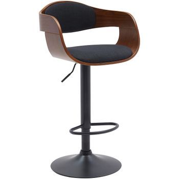 Taburete De Bar Kingston Tela Nogal/negro 50x48x87 Cm Clp