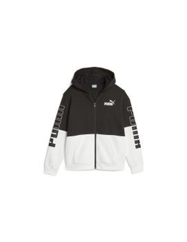 Chaqueta Puma Power Colorblock Infantil Negro/Blanco