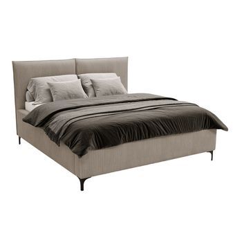 Cama Clovis 113, Doble, De Color Marrón Claro, Tapiz, Somieres, 180x214x108cm