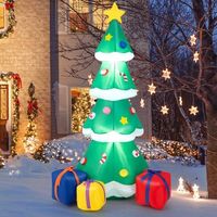 arbol de navidad inflable de 180 cm con 3 cajas de regalo luces led bolsa de arena y estacas decoracion autoinflable para el hogar y jardin cfw19969
