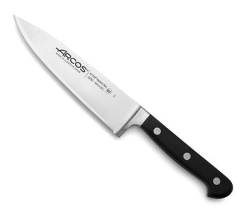 Cuchillo cocinero acero inoxidable forjado nitrum 160 mm mango negro