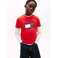 tommy hilfiger tops y camisetas wavy flag t-shirt para nino