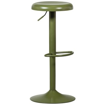 Taburete de bar ajustable de metal verde