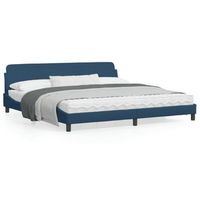 cama matrimonial  cama para adultos  estructura de cama con cabecero de tela azul 200x200 cm cfw247459