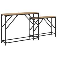 mesa consola 2 uds roble artisan 100 x 28 x 75 cm vidaxl
