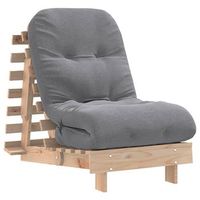 futon sofa cama con colchon madera maciza de pino 60x206x11 cm vidaxl