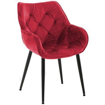 Silla Tanna En Terciopelo Rojo 62x58x83 Cm Clp