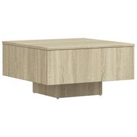 mesa de centro de diseno moderno y contemporaneo 60 x 60 x 315 cm madera de ingenieria color roble dec038980