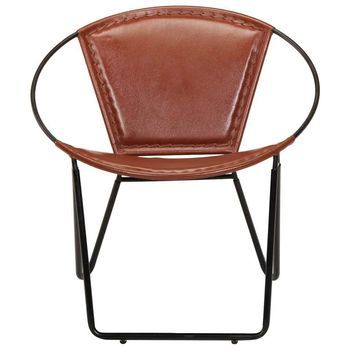 Silla De Cuero Auténtico Marrón