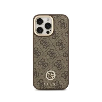 Guess Funda Para Iphone 16 Pro – Carcasa Con Magsafe Marrón Con Logo 4g De Strass Y Correa Ancha, Diseño Elegante Y Ajuste Preciso