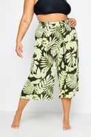 yours culottes negros y verdes de hojas mujer curvy y tallas grandes yours