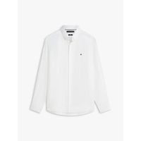 tommy hilfiger camisa manga larga mw0mw41530 pgmnt dyed-ybr whitw para hombre