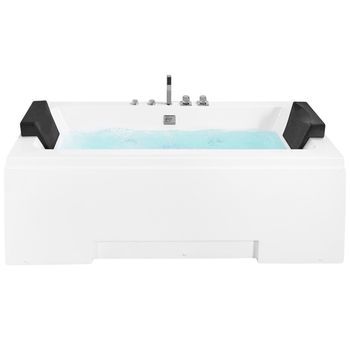 Bañera De Hidromasaje De Acrílico Sanitario Blanco Y Vidrio Rectangular Doble 157 X 85 Cm Con Reposacabezas Diseño Moderno Galley