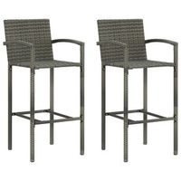 taburetes de cocina 2 unidades ratan sintetico gris vidaxl