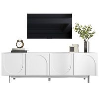 mueble para tv blanco moderno 175 cm sistema push to open estantes ajustables madera blanco