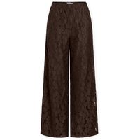 vila pantalones tonato wide trousers - coffee bean para mujer