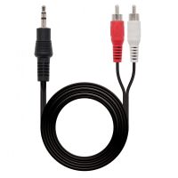 nanocable cable estereo jack 35mm a 2xrca machomacho 10m negro