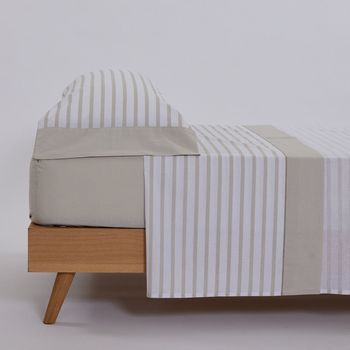 Juego De Sábanas Algodón Berta  Beige Cama De 200cm