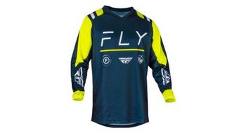 Maillot de manga larga fly f 16 azul marino amarillo fluorescente blanco