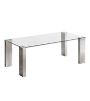 mesa de centro de cristal y patas metal 110x55x40 cm