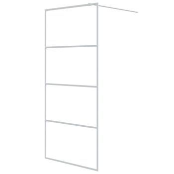 Mampara De Ducha Vidrio Esg Transparente Blanco 90x195 Cm Vidaxl