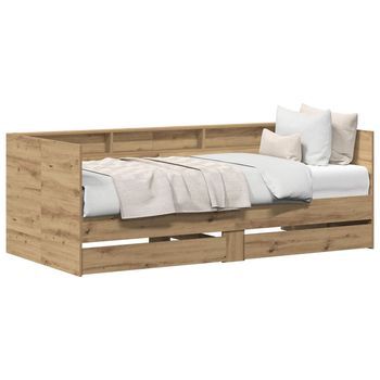 Cama De Día Roble Artisan 75 X 190 Cm Madera De Ingeniería Vidaxl