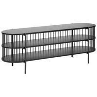 mueble tv moderno mdf 2 estantes sala de estar negro birson