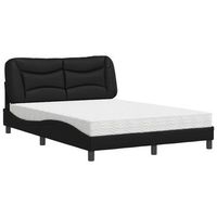 cama con colchon hvar cuero sintetico negro 120x200 cm vidaxl