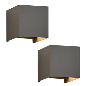 Marple - aplique de pared de metal, color gris, 10 cm, g9, set de 2