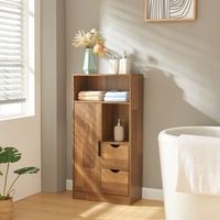 mueble de bano auxiliar namsskogan con compartimentos 100x50x25cm - efecto nogal encasa