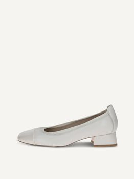 CAPRICE Pumps, white, made of Leather with Trapeze heel, Size 40