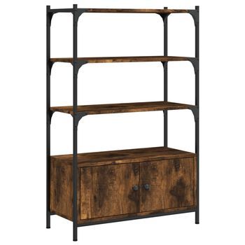 Librería 3 Estantes Madera Ingeniería Roble Humo 70x30x109,5 Cm Vidaxl