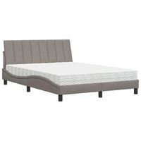 cama con colchon hanko tela gris taupe 120x200 cm vidaxl