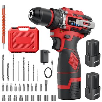 Taladro de impacto inalámbrico sin escobillas 80/120N.m 16.8V con mandril de trinquete metálico, destornillador eléctrico LED de 2 velocidades