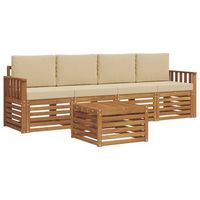 conjunto de sofas de exterior 5 piezas  mueble de jardin naturaleza y beige
