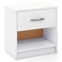 costway mesita de noche con 1 cajon mesa auxiliar con estante de almacenamiento abierto compacta para espacios pequenos dormitorio