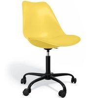 silla de oficina con ruedas- silla de escritorio giratoria - tulip estructura negra amaril