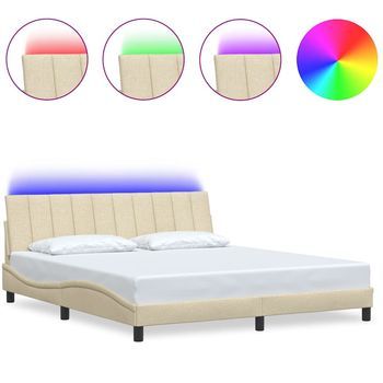 Estructura De Cama Sin Colchón Hanko Tela Color Crema 180x200 Cm Vidaxl