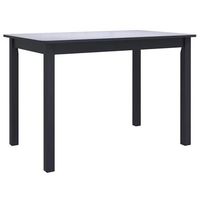 mesa de comedor de madera maciza de caucho negro 114x71x75 cm vidaxl