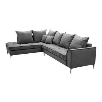 Sofá Rinconero Kingsport 113, Gris, Función De Descanso, Caja De Ropa De Cama
