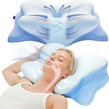 Almohada Cervical Ergonómica De Espuma Viscoelástica Para Dormir De Lado Y Brindar Soporte A La Columna Cervical, Apta Para Uso Doméstico.