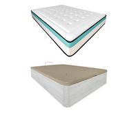 pack colchon viscoelastico bio max  canape madera abatible 150x190 con montaje color polar